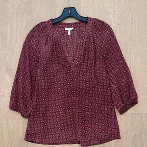Joie Women's Burgundy Patterned Top XS